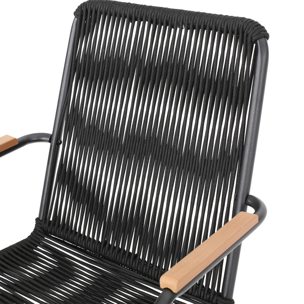 Luca Modern Outdoor Rope Weave Club Chair, Set of 2