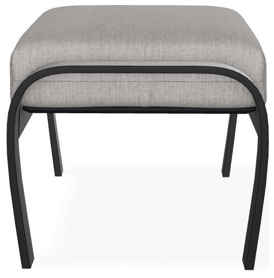 Belle Isle Cushion Outdoor Ottoman, Graystone/Black