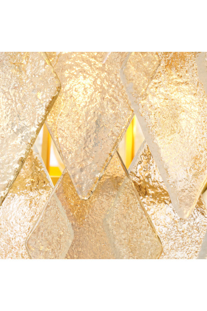 Sugared Glass Chandelier, Eichholtz Rhombus, Large