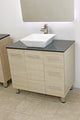Windbay 36" Free Standing Vanity, Tan, Black Stone Countertop