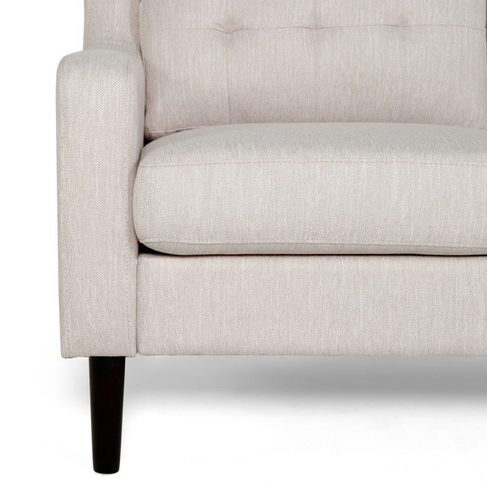 Zahara Fabric Loveseat, Beige and Dark Brown
