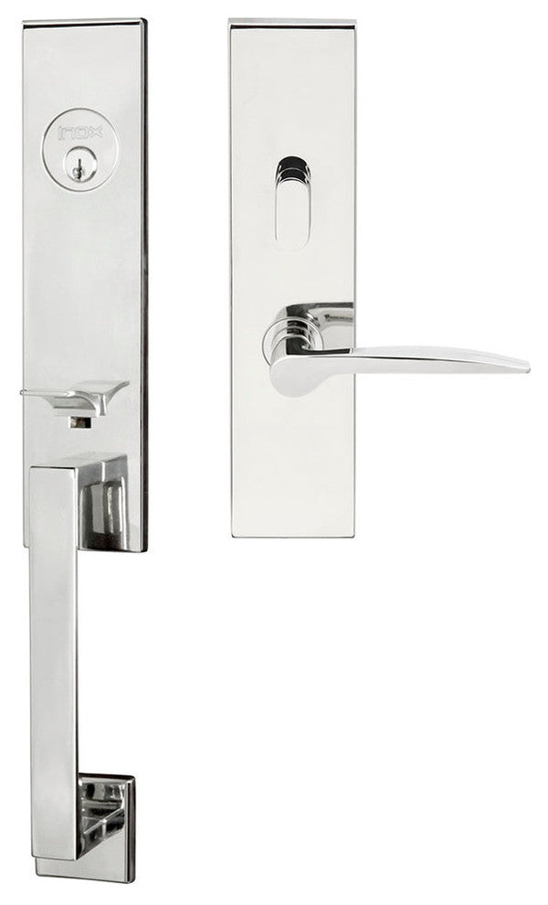 Toronto Lever, Mortise Entry Handleset, RHR, Polished Stainless Steel