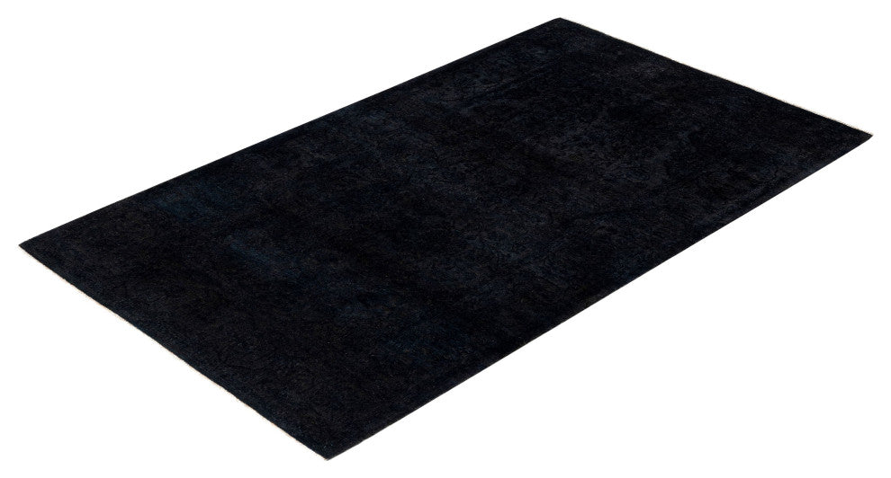 Overdyed One-of-a-Kind Hand-Knotted Area Rug Black, 3' 2" x 5' 4"