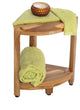 Ecodecors Earthyteak Corner Teak Shower Stools or Shelf, 12"x12"x18"
