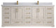 Boston 84" Double Sink Bath Vanity in Fine Grain 2" Calacatta Nuvo