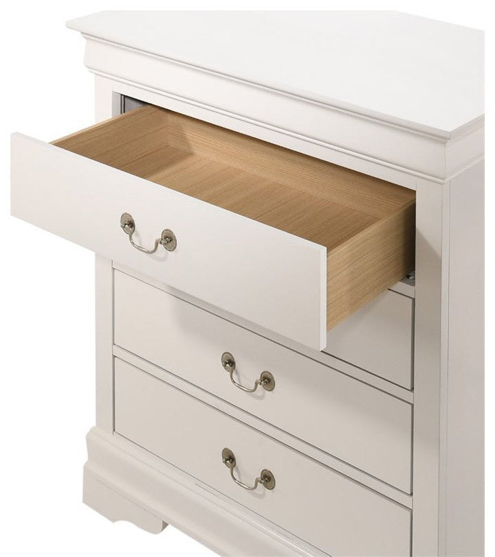 Louis Phillipe 4 Drawer Chest, White