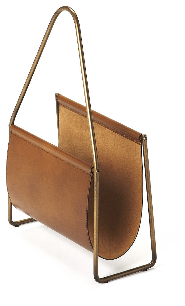 Rupert Leather Magazine Basket