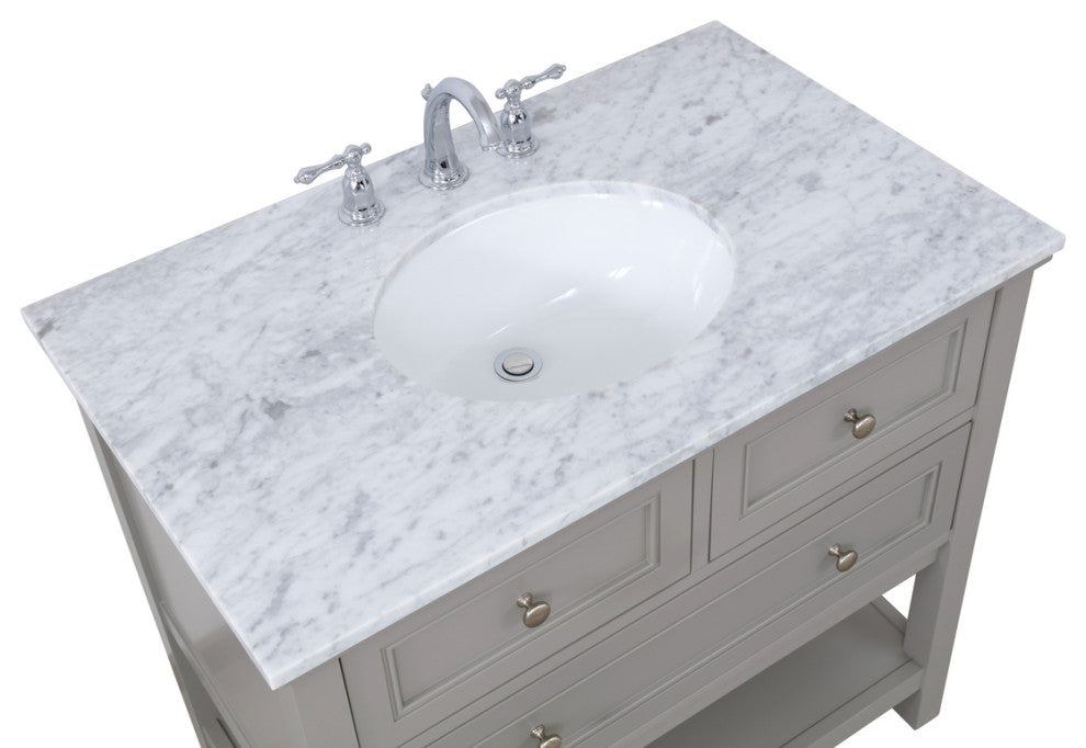 Matilda 36" Single Bathroom Vanity Set, Gray