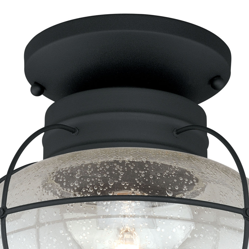 Chatham 13" Outdoor Semi Flush Mount Ceiling Light Textured Black