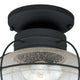 Chatham 13" Outdoor Semi Flush Mount Ceiling Light Textured Black