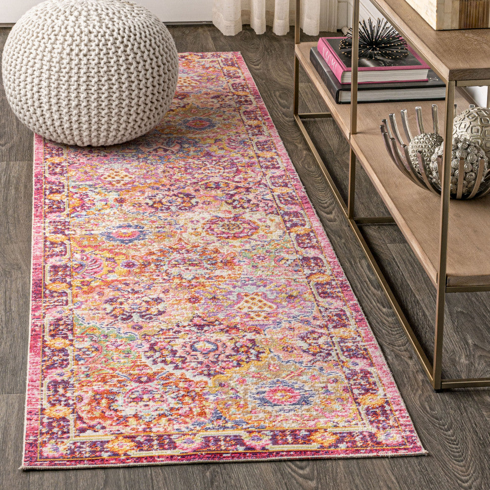 Flori Bohemian Medallion Area Rug, 2x8