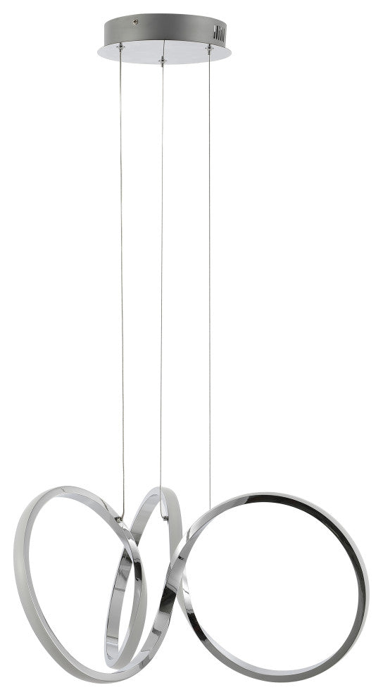 1-Light Contemporary Minimalist Aluminum Ribbon Integrated LED Pendant