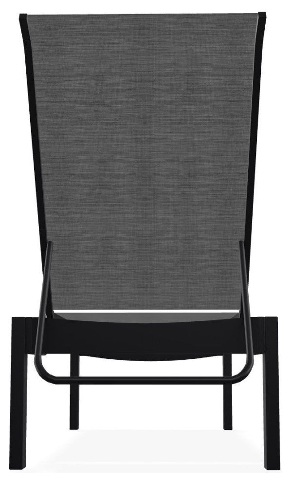 Leeward Sling Stackable Outdoor Chaise Lounge, Collect Charcoal/Black