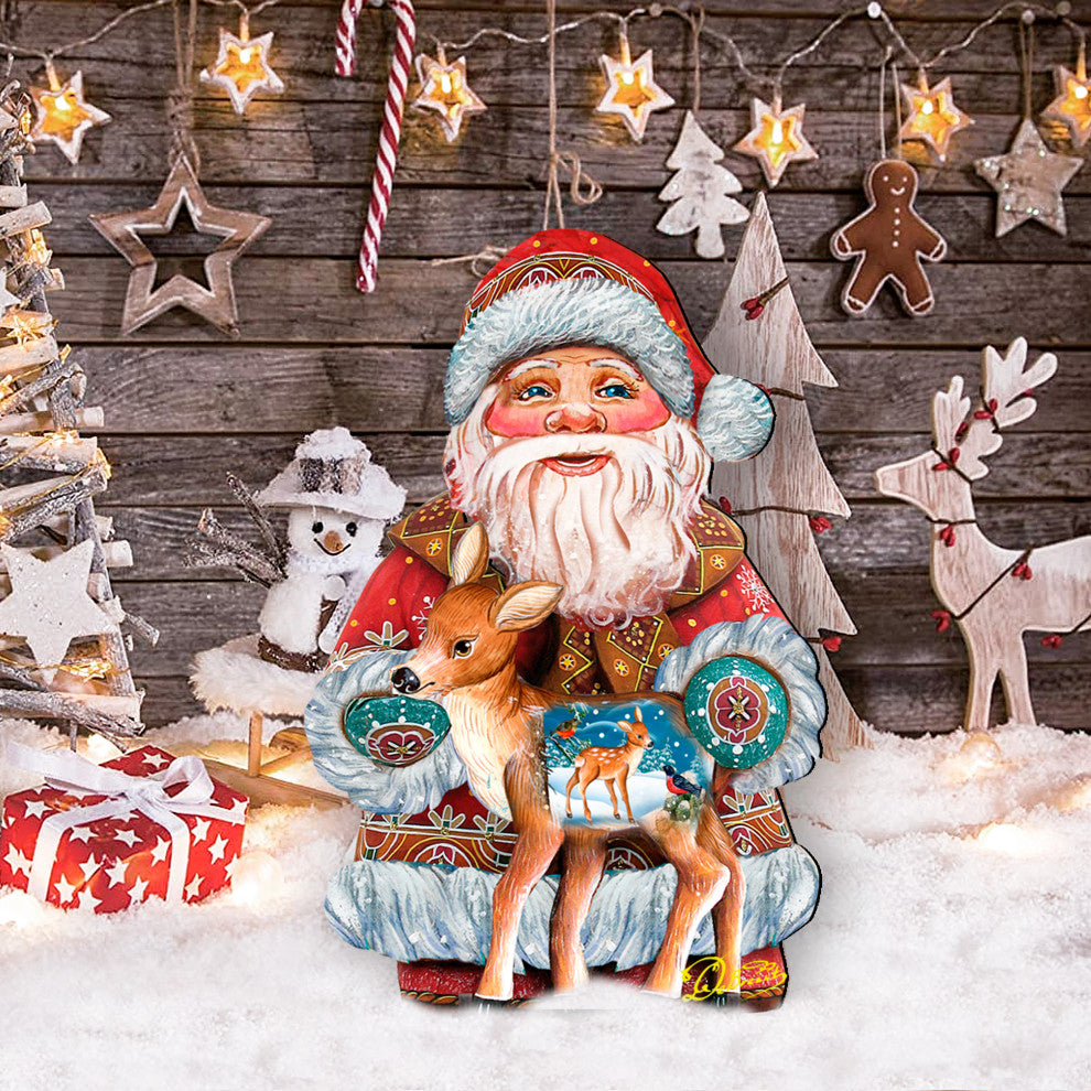 Santa With Deer Floor, Decor