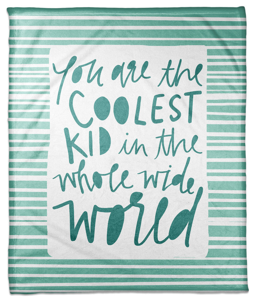 You Are the Coolest Kid - Green 50x60 Coral Fleece Blanket