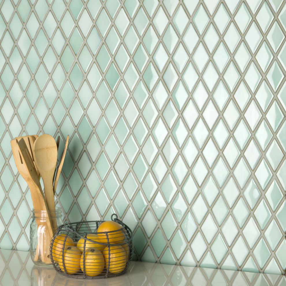 Hudson Kite Porcelain Mosaic Floor and Wall Tile, Pistachio