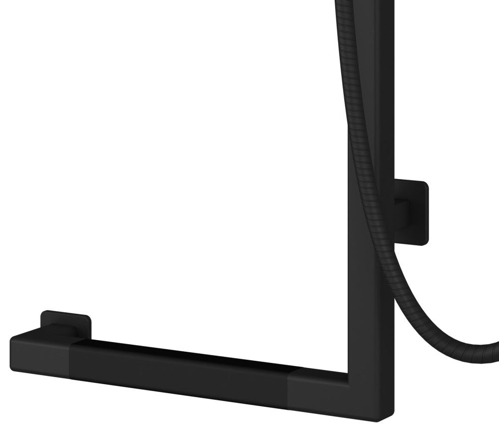 Seville Slide Bar With Handshower, 2.5 GPM, Matte Black, Right