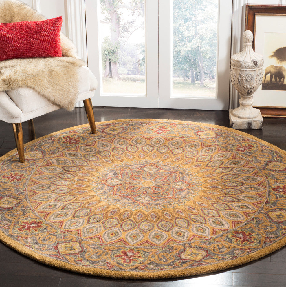 Safavieh Heritage Hg914A Rug, Light Brown/Grey, 3'6" X 3'6"