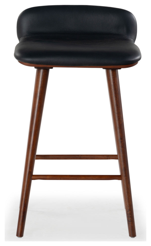 Safavieh Couture Tazmyn Counter Stool, Black/Walnut
