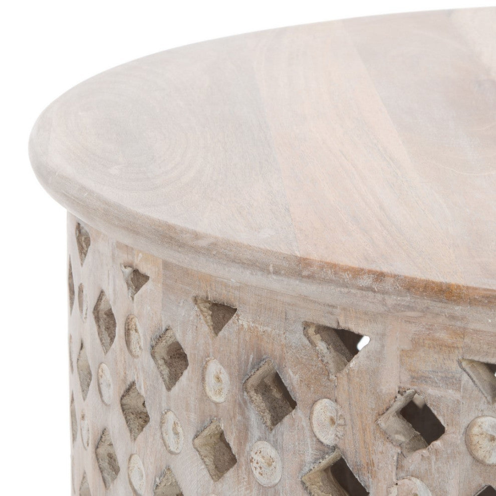 Safavieh Kyrith Round Coffee Table, Burnt White