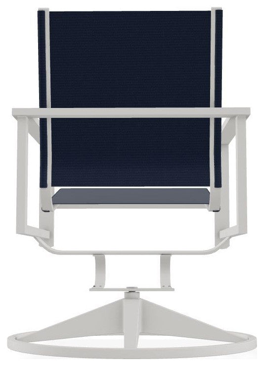 Tribeca Sling Outdoor Swivel Rocker, Navy/Snow
