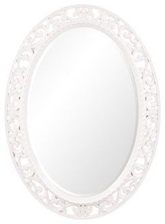 Suzanne Oval Mirror, White