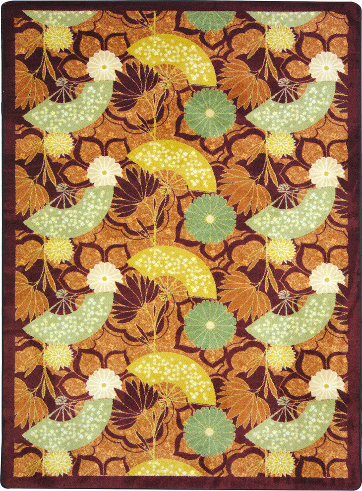 Kaleidoscope Rug, Pacific Rim, Rust, 5'4"x7'8"