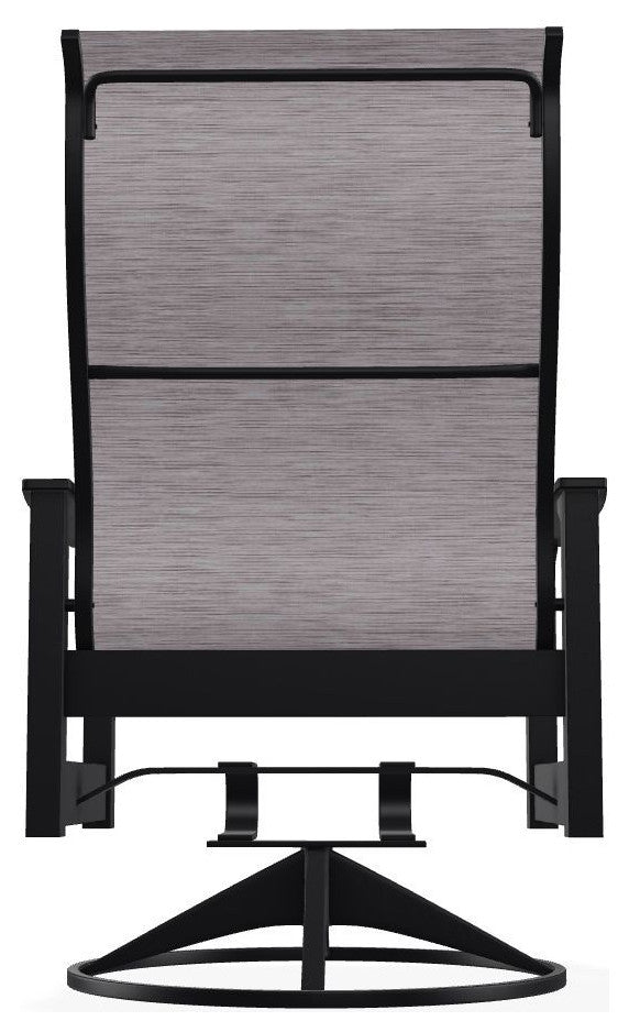 Leeward Sling Outdoor Swivel Rocker, Fossil/Black