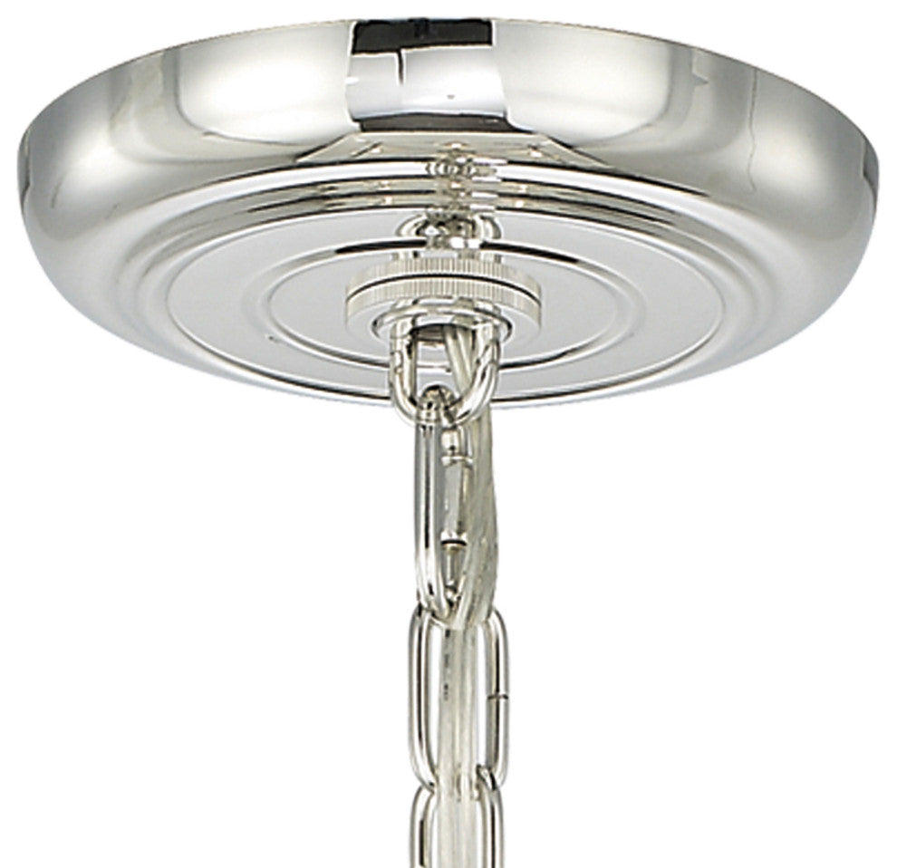 Crystorama Baxter 4-Light Oil Rubbed Bronze Chandelier, Polished Nickel