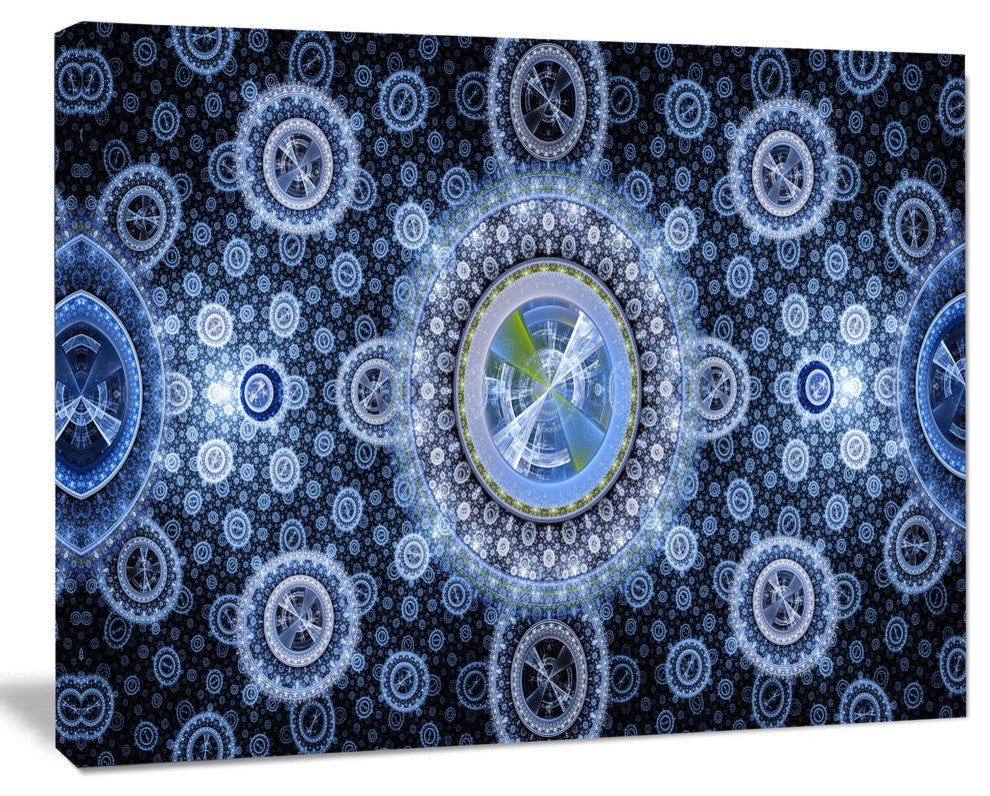 Clear Blue Psychedelic Relaxing Art, Abstract Canvas Art Print, 40x30