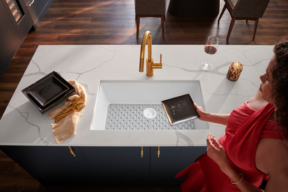 33-inch inch Granite Composite Undermount Sink - Arctic White - RVG2080WH