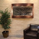 Calming Waters Wall Water Fountain, Silver Mirror, Copper Vein