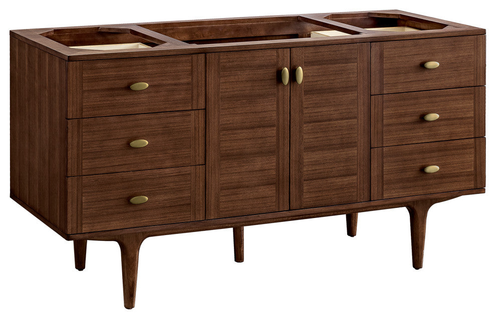 Amberly 60" Single Vanity, Mid-Century Walnut