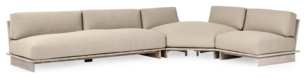 Livia Outdoor Teak Modular Sectional