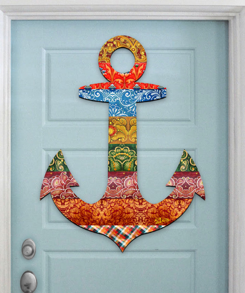 Decorated Anchor Wooden Door