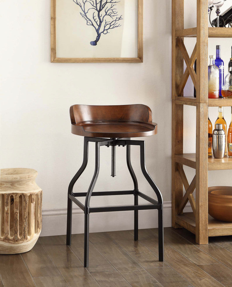 Marais Adjustable Stool, Chestnut and Black