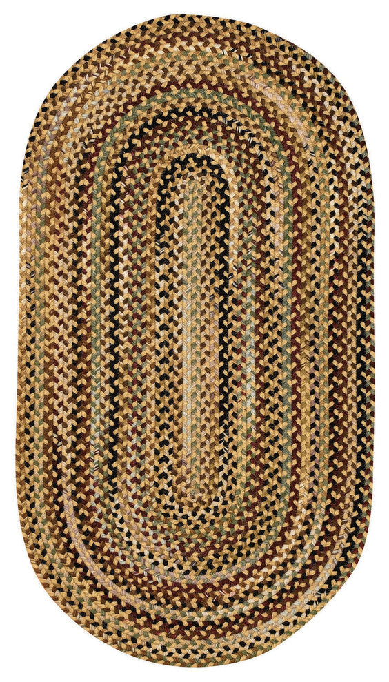 Bangor Braided Oval Rug, Amber, 2'3"x9' Runner