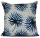 16x16", Spike and Stamp, Floral Print Outdoor Pillow, Blue