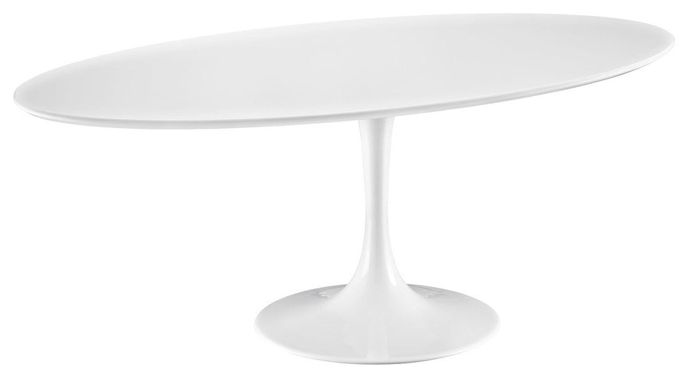 Modern Urban Contemporary Fiberglass Dining Table, White Steel Wood