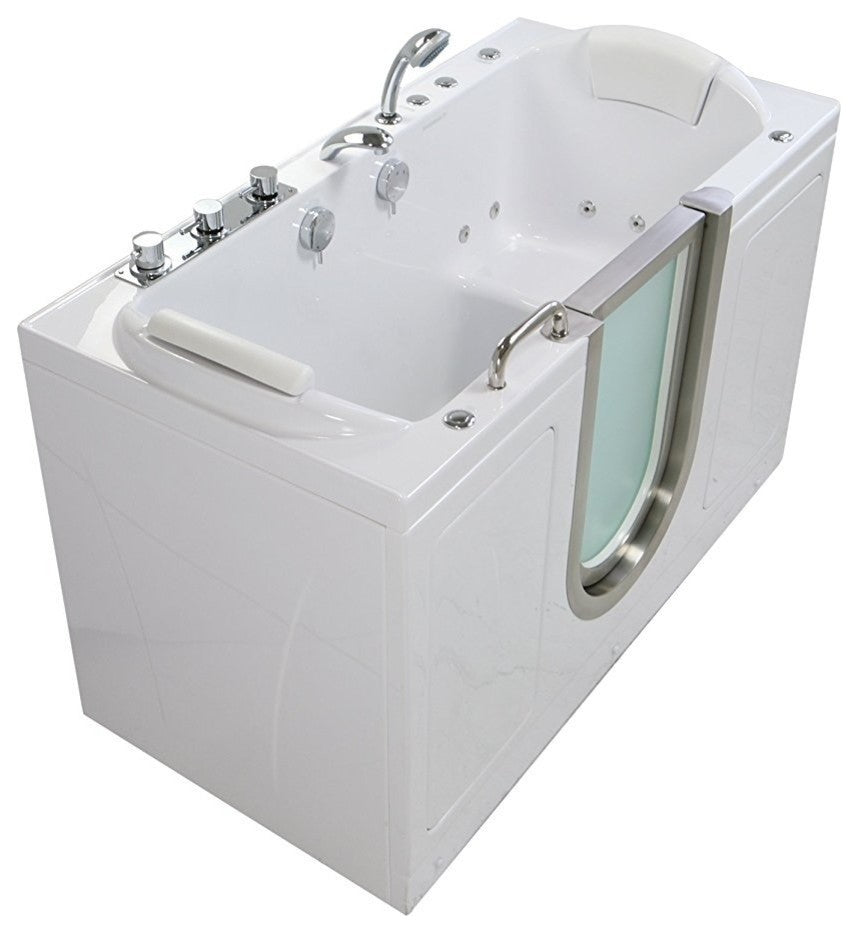 Ella Companion 32"x60" Triple Massage Acrylic Two Seat Walk in Bathtub, Faucet