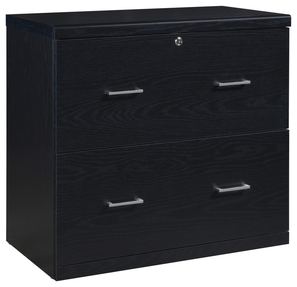 Alpine 2-Drawer Lateral File With Lockdowel Fastening System, Black Finish