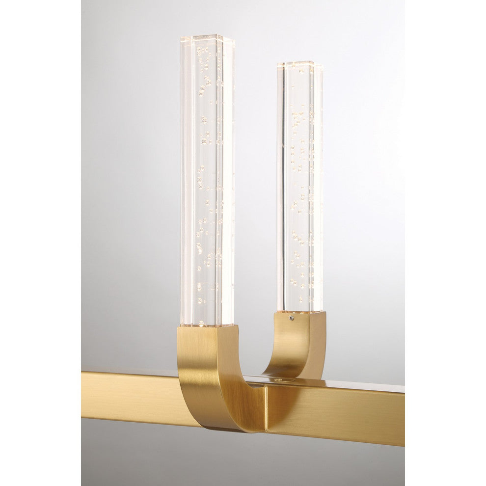 Del Mar 8-Light LED Linear Chandelier, Warm Brass by Breegan Jane