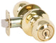Callan Fairfiled Keyed Entry Knob Set, Bright Brass