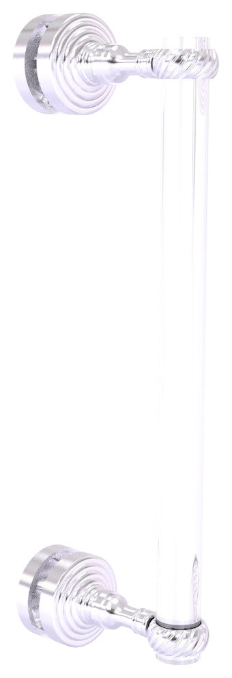 Pacific Grove 12" Twisted Accent Single Side Shower Door Pull, Satin Chrome