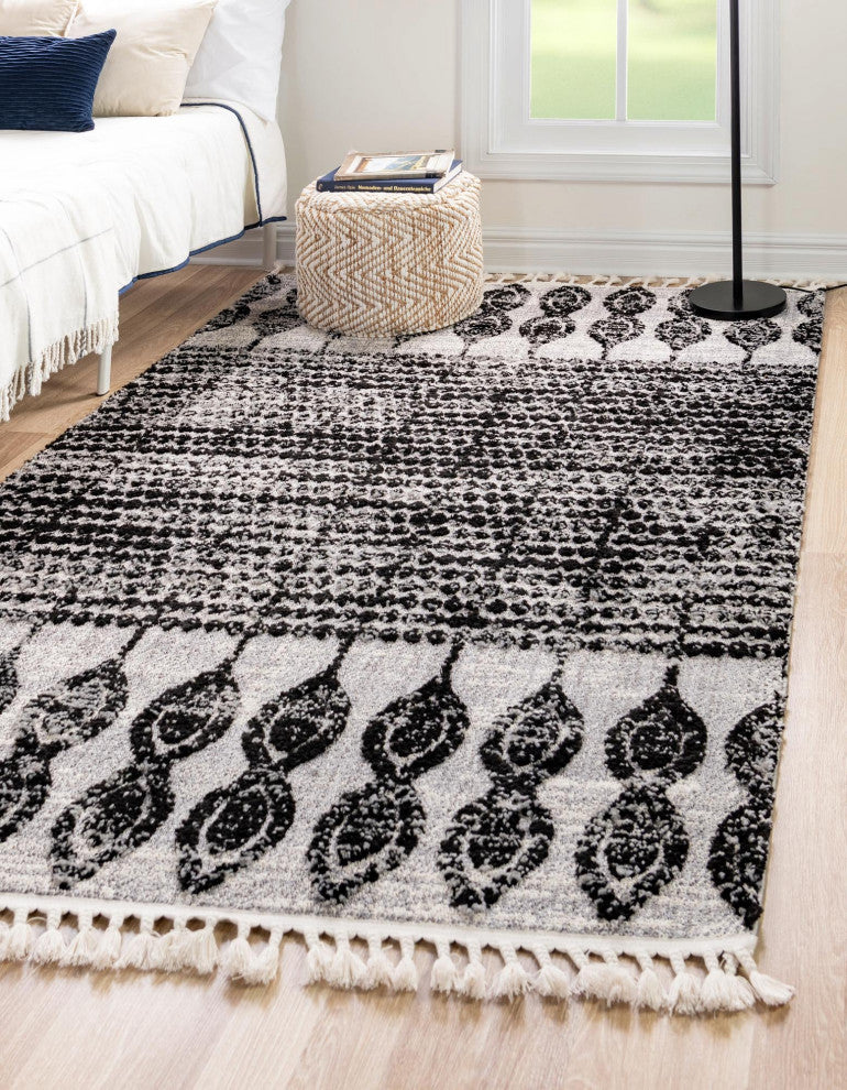 Unique Loom Cherokee Asheville Area Rug, Black, 4' 0 X 6' 0 Rectangular