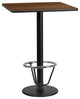 30" Square Walnut Laminate Table Top With 18" Round Base