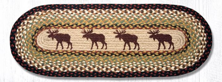 Earth Rugs OP-19 Moose Oval Patch Runner 13" x 36"