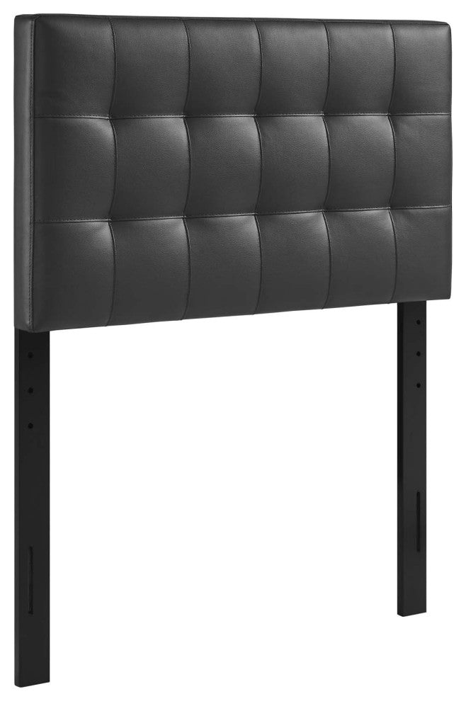 Modway Bedroom Lily Twin Vinyl Headboard, Black