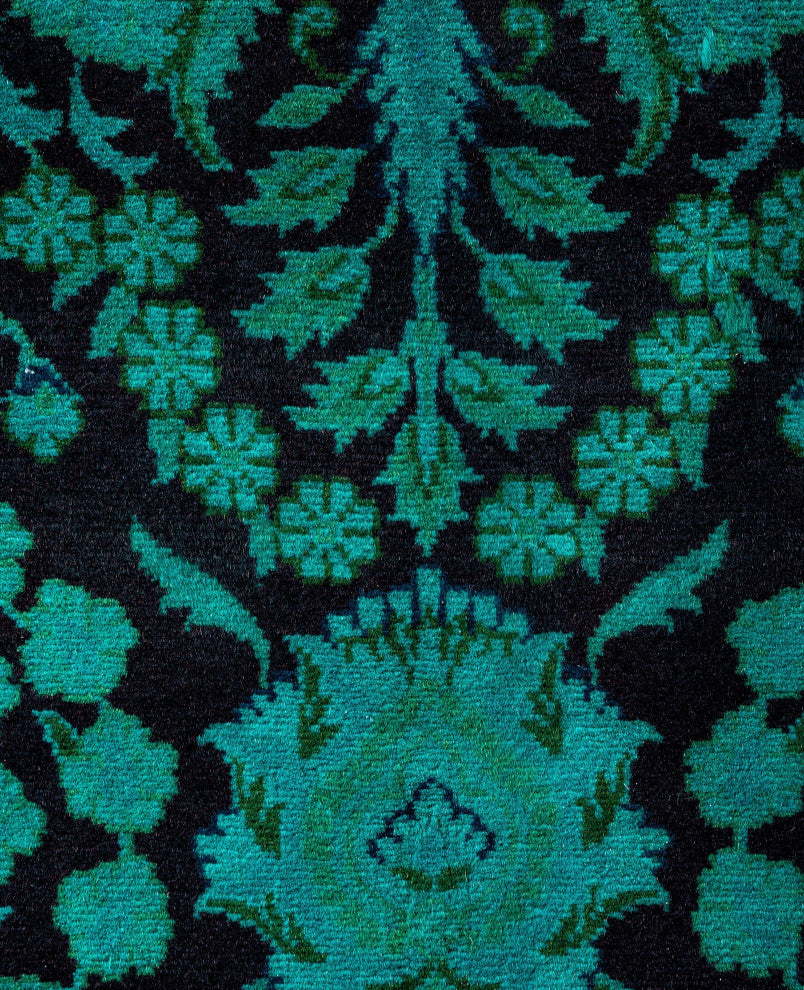 Overdyed One-of-a-Kind Hand-Knotted Area Rug Green, 3' 1" x 5' 3"