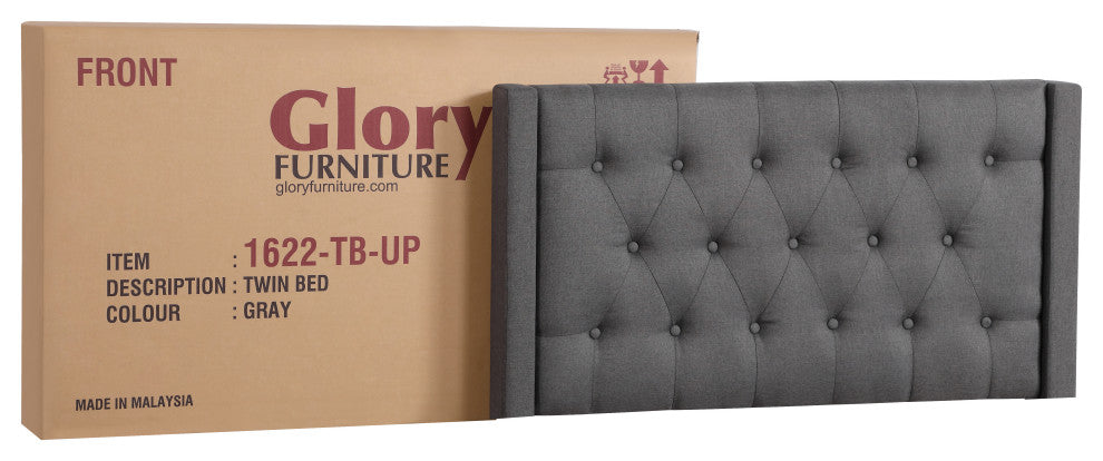 Bergen Twin Bed, Gray